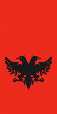 Albania National Flag Themed Custom Cornhole Board Design