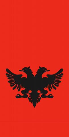 Albania National Flag Themed Custom Cornhole Board Design