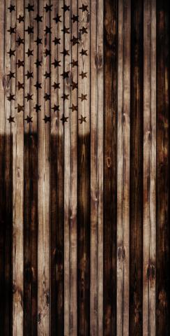 American Flag Burned Wood Look Themed Custom Cornhole Board Design