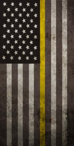 American Thin Gold (Dispatcher) Line Themed Custom Cornhole Board Design