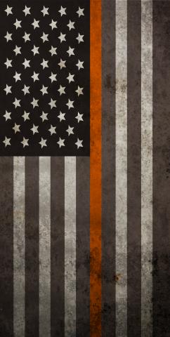 American Thin Orange (EMS) Line Themed Custom Cornhole Board Design