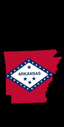 Arkansas State Flag Outline (Black Background) Themed Custom Cornhole Board Design
