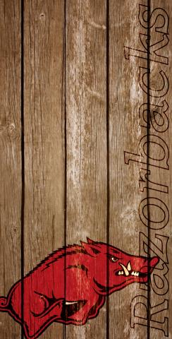 NCAA Wood Slat (Arkansas Razorbacks) Themed Custom Cornhole Board Design