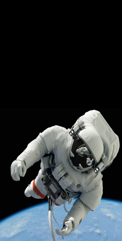 Astronaut Floating Above Earth