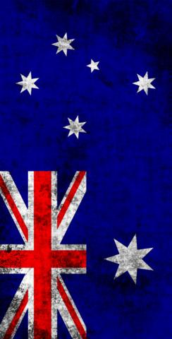Worn National (Australia) Flag Themed Custom Cornhole Board Design