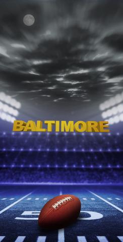 Baltimore Football Themed Custom Cornhole Board Design