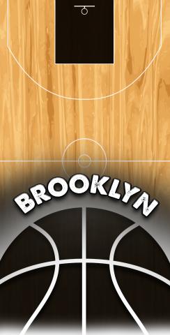 Basketball Brooklyn Themed Custom Cornhole Board Design