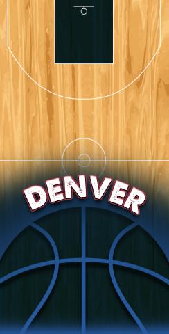 Basketball Denver Themed Custom Cornhole Board Design