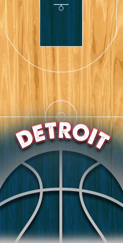 Basketball Detroit Themed Custom Cornhole Board Design