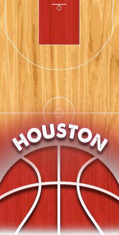 Basketball Houston Themed Custom Cornhole Board Design