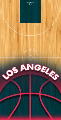 Basketball Los Angeles Themed Custom Cornhole Board Design