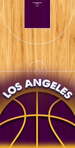 Basketball Los Angeles Themed Custom Cornhole Board Design