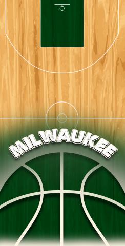 Basketball Milwaukee Themed Custom Cornhole Board Design