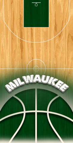 Basketball Milwaukee Themed Custom Cornhole Board Design