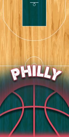 Basketball Philadelphia Themed Custom Cornhole Board Design