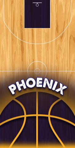 Basketball Phoenix Themed Custom Cornhole Board Design