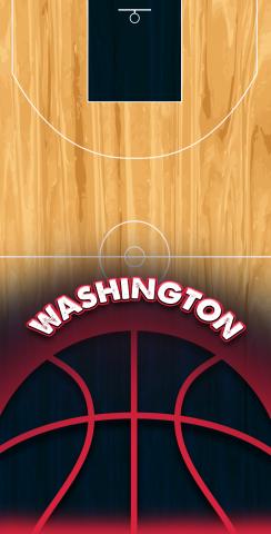 Basketball Washington Themed Custom Cornhole Board Design