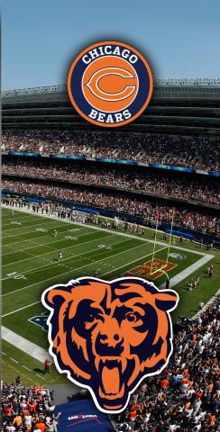 NFL Stadium (Chicago Bears) Themed Custom Cornhole Board Design