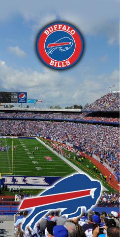 NFL Stadium (Buffalo Bills) Themed Custom Cornhole Board Design