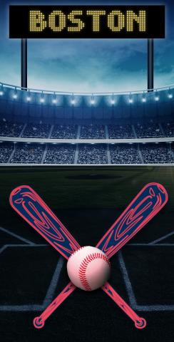 Boston Baseball Themed Custom Cornhole Board Design