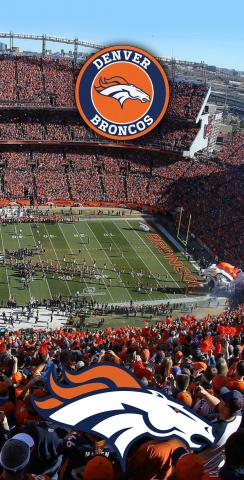 NFL Stadium (Denver Broncos) Themed Custom Cornhole Board Design