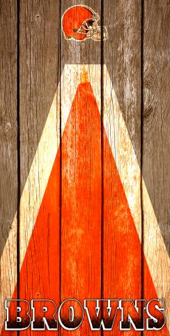 NFL Triangle (Cleveland Browns) Themed Custom Cornhole Board Design