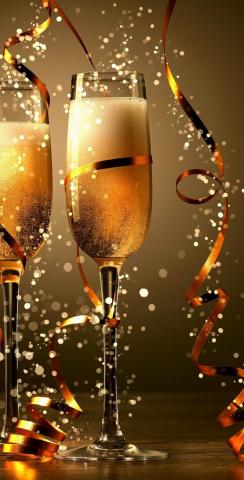 Champagne Celebration Toast Themed Custom Cornhole Board Design