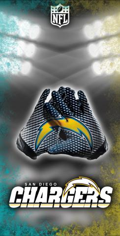 NFL Gloves (San Diego Chargers) Themed Custom Cornhole Board Design