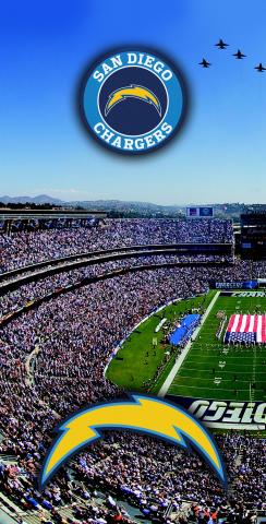NFL Stadium (San Diego Chargers) Themed Custom Cornhole Board Design