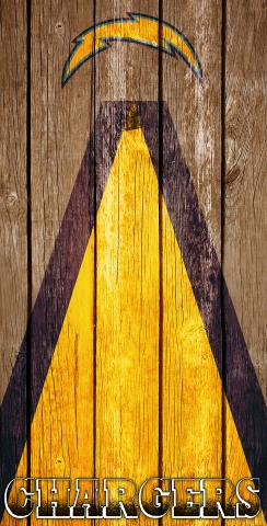NFL Triangle (San Diego Chargers) Themed Custom Cornhole Board Design