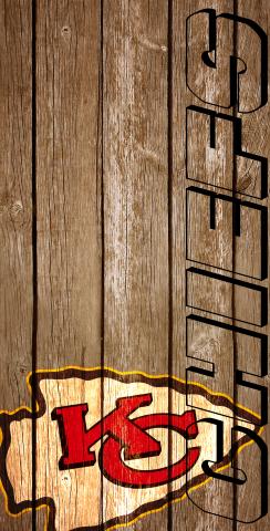 NFL Wood Slat (Kansas City Chiefs) Themed Custom Cornhole Board Design