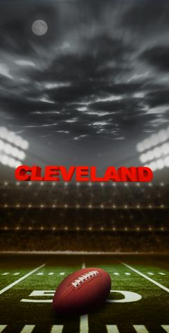 Cleveland Football Themed Custom Cornhole Board Design