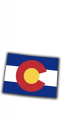 Colorado State Flag Outline (White Background) Themed Custom Cornhole Board Design