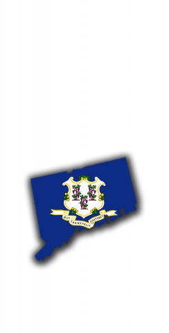 Connecticut State Flag Outline (White Background) Themed Custom Cornhole Board Design