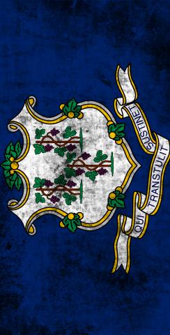 Worn State (Connecticut) Flag Themed Custom Cornhole Board Design