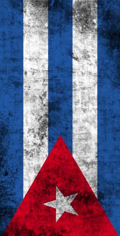 Worn National (Cuba) Flag Themed Custom Cornhole Board Design