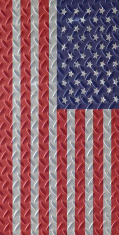 Diamond Plate American / US Flag Themed Custom Cornhole Boards Design