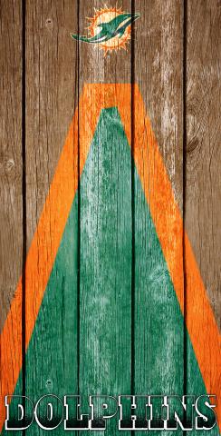 NFL Triangle (Miami Dolphins) Themed Custom Cornhole Board Design