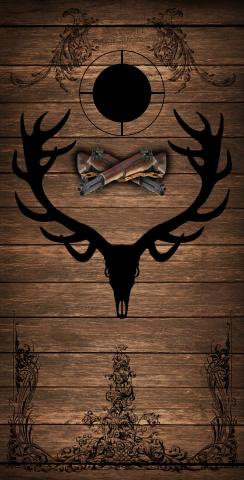 Elk Hunter Themed Custom Cornhole Board Design