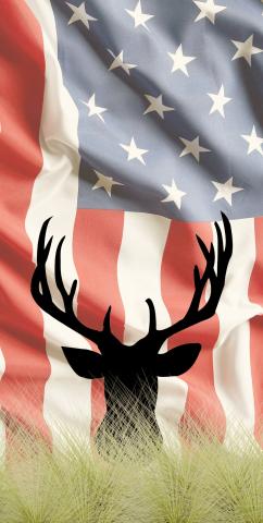 Faded American Elk Themed Custom Cornhole Board Design