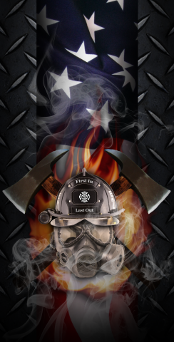 Firefighter - First In Last Out Themed Custom Cornhole Board Design