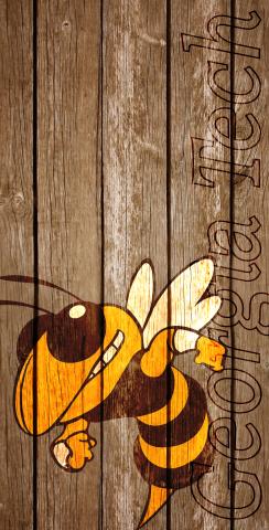 NCAA Wood Slat (Georgia Tech Yellow Jackets) Themed Custom Cornhole Board Design