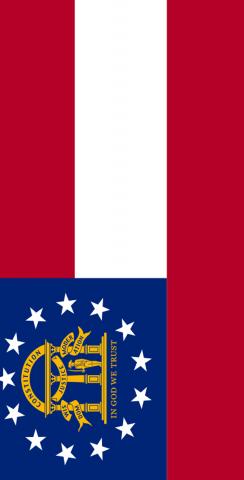 Georgia State Flag Themed Custom Cornhole Board Design