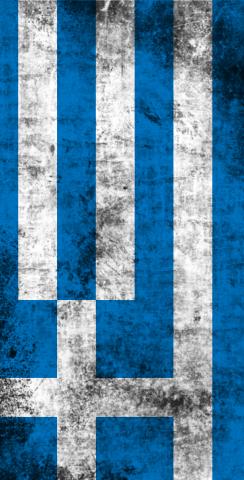 Worn National (Greece) Flag Themed Custom Cornhole Board Design