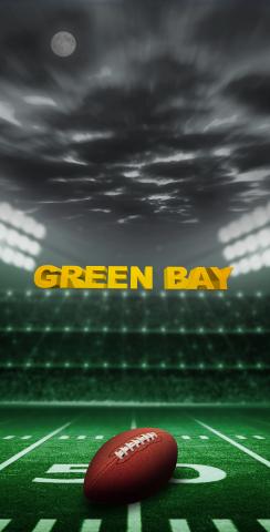 Green Bay Football Themed Custom Cornhole Board Design