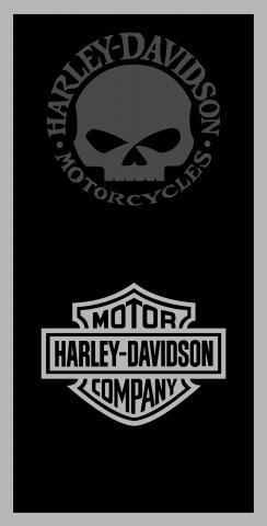 Harley Davidson Black and Gray Themed Custom Cornhole Board Design