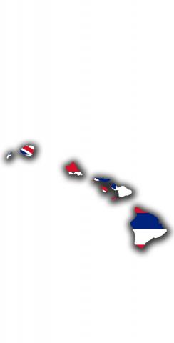 Hawaii State Flag Outline (White Background) Themed Custom Cornhole Board Design
