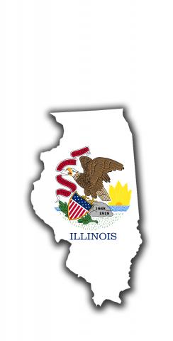 Illinois State Flag Outline (White Background) Themed Custom Cornhole Board Design