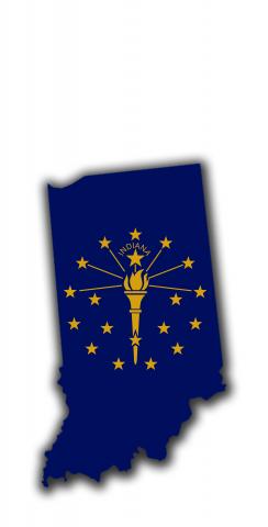 Indiana State Flag Outline (White Background) Themed Custom Cornhole Board Design