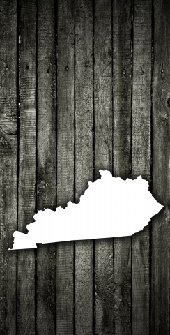 Wood Slat State (Kentucky) Themed Custom Cornhole Board Design